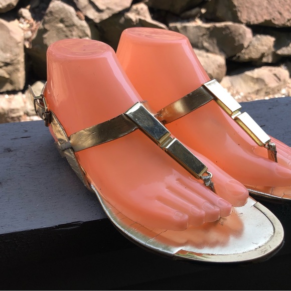 Dolce Vita DV Women’s Gold Slingback Summer Thongs Flats Sandals Size 7.5 - Picture 5 of 13